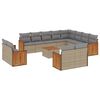 vidaXL Salon de jardin avec coussins 13 pcs beige r&eacute;sine tress&eacute;e