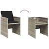 vidaXL Ensemble &agrave; manger de jardin et coussins 17 pcs gris clair rotin