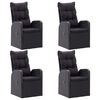 vidaXL Ensemble &agrave; manger de jardin 5 pcs Noir