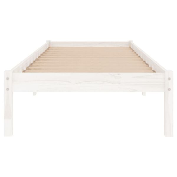 vidaXL Cadre de lit sans matelas blanc bois massif