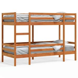 vidaXL Lit superpos&eacute; sans matelas cire marron 80x200 cm pin massif
