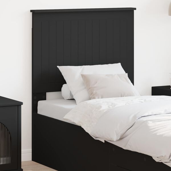 vidaXL T&ecirc;te de lit avec t&ecirc;te de lit Ch&ecirc;ne noir 75 cm Bois d'ing&eacute;nierie