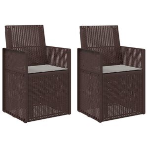 vidaXL Chaises de jardin salle &agrave; manger 2 pc Marron et gris clair PP