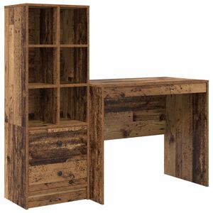 vidaXL Bureau Bois ancien 135,5 x 50 x 127 cm 2 pc