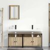 vidaXL Ensemble de mobilier de salle de bain avec &eacute;tag&egrave;re 3 pcs Marron