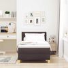 vidaXL Lit &agrave; ressort LED avec matelas Marron fonc&eacute; 90 x 190 cm tissu