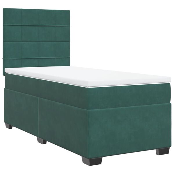 vidaXL Sommier à lattes de lit avec matelas Vert foncé 100x200 cm