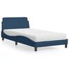 vidaXL Lit avec matelas Dover bleu 100x200 cm tissu