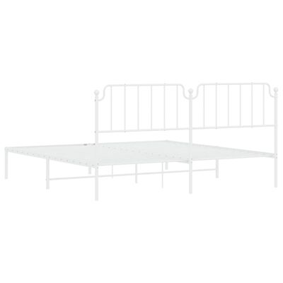 vidaXL Cadre de lit métal sans matelas et tête de lit blanc 193x203 cm