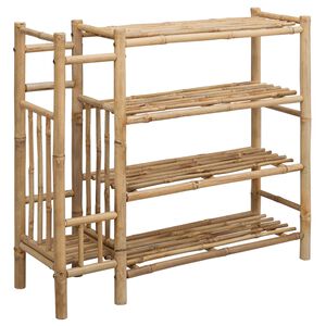 vidaXL Rack &agrave; chaussures 88 x 27 x 80 cm Bambou Naturel