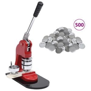vidaXL Machine &agrave; badges avec 500 pi&egrave;ces de bouton &agrave; &eacute;pingle 58 mm