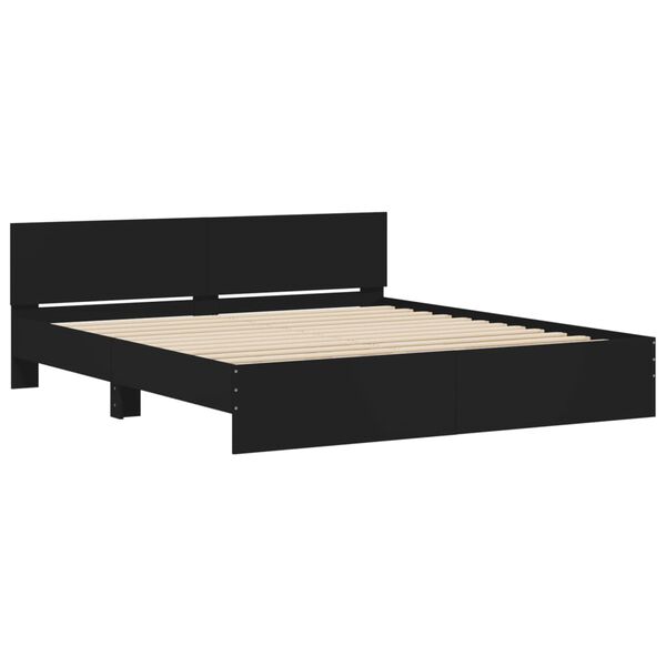 vidaXL Cadre de lit sans matelas noir 180x200 cm