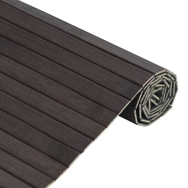 vidaXL Tapis rectangulaire marron fonc&eacute; 70x100 cm bambou