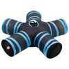 vidaXL Tunnel pour chats &agrave; 5 voies Noir et bleu 25 cm Polyester