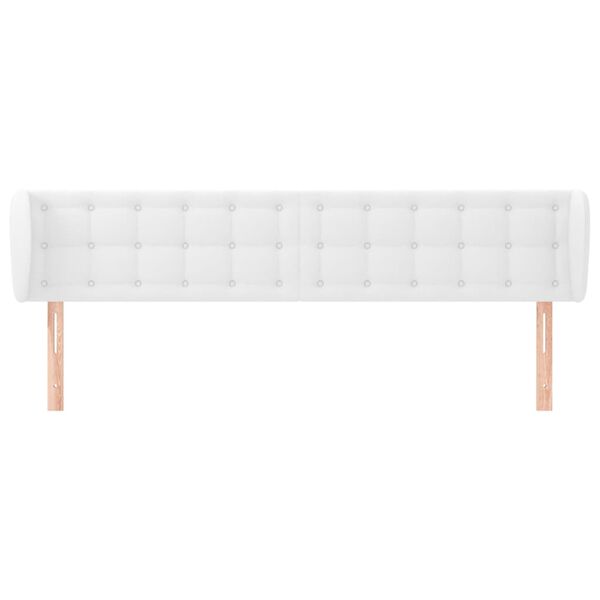 vidaXL Tête de lit avec oreilles Blanc 163x23x78/88 cm Similicuir