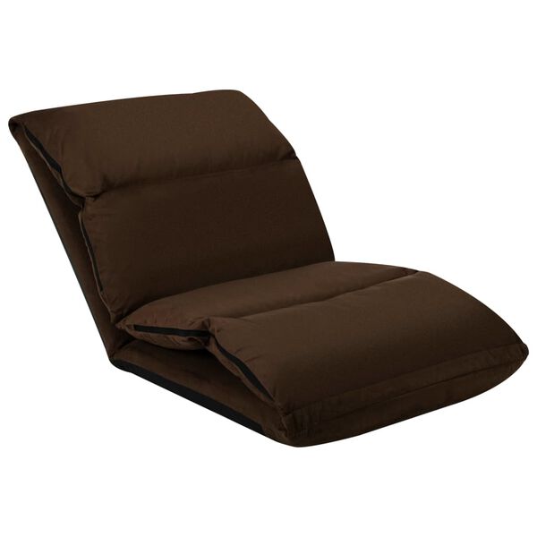 vidaXL Chaise pliable de sol Marron Microfibre