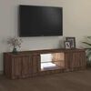 vidaXL Meuble TV avec lumi&egrave;res LED Ch&ecirc;ne marron 140x40x36 cm
