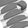 vidaXL Tapis d'escalier 15 pi&egrave;ces 65 x 24 x 4 cm Gris fonc&eacute; Demi-rond Grand