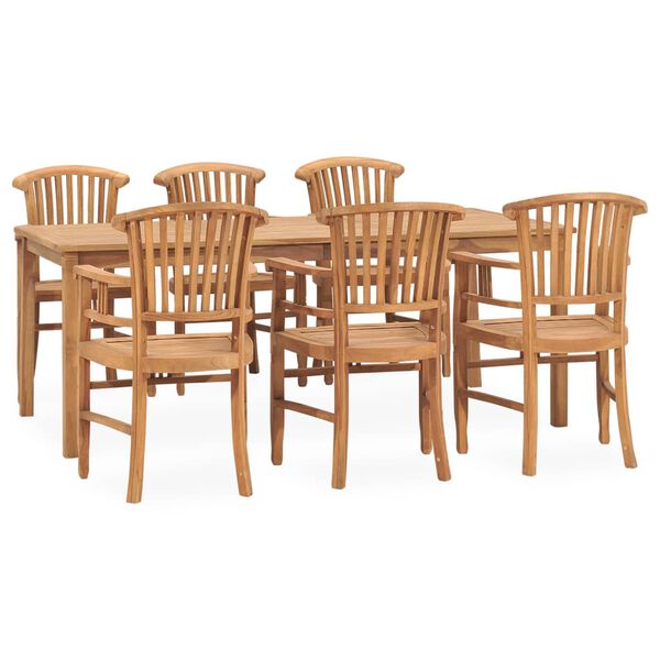 vidaXL Ensemble &agrave; manger de jardin 7 pcs bois de teck solide