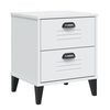 vidaXL Table de chevet VIKEN blanc bois d'ing&eacute;nierie