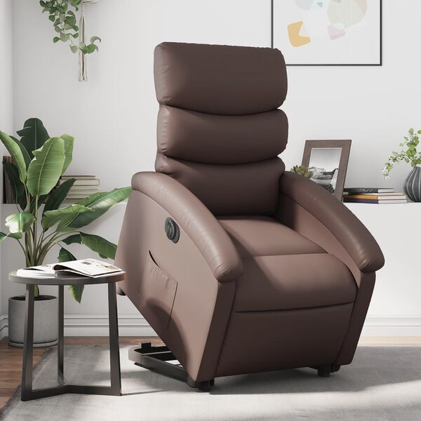 vidaXL Fauteuil inclinable &eacute;lectrique marron similicuir