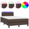 vidaXL Sommier &agrave; lattes de lit avec matelas et LED Marron 120x200 cm