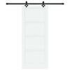 vidaXL Porte coulissante Blanc et Noir 83 x 202 cm Pin massif