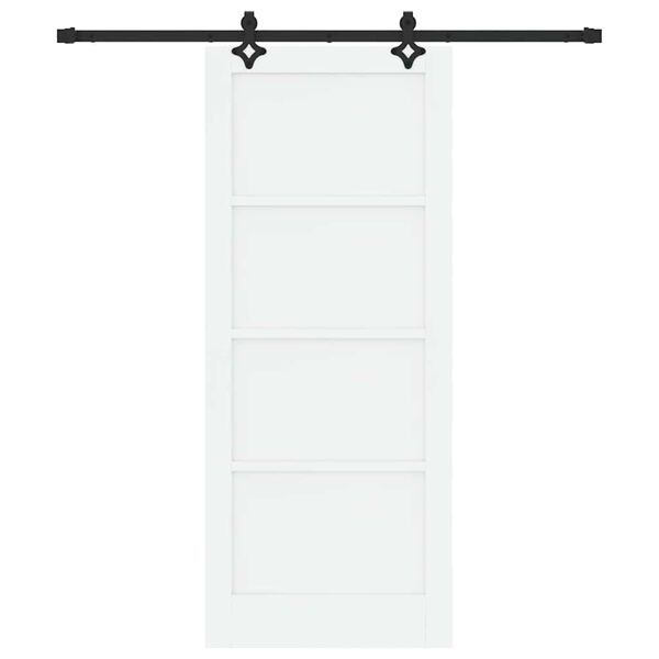 vidaXL Porte coulissante Blanc et Noir 83 x 202 cm Pin massif