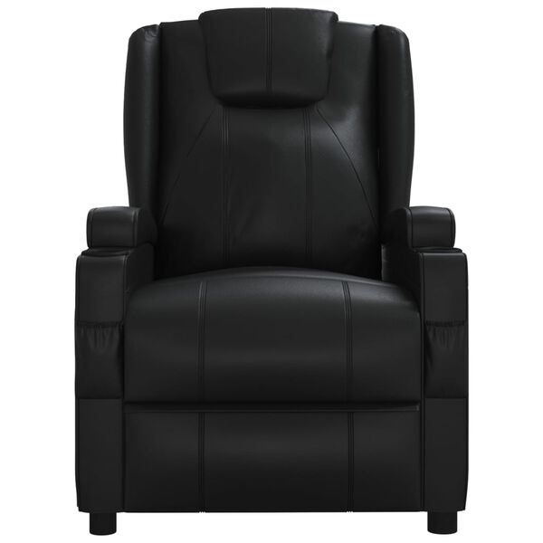 vidaXL Fauteuil inclinable Noir Similicuir