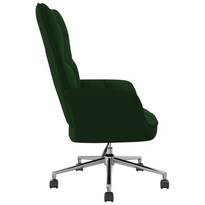 vidaXL Chaise de relaxation Vert foncé Velours