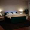 vidaXL Sommier &agrave; lattes de lit et matelas Vert fonc&eacute; 180x200cm Velours