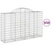 vidaXL Paniers &agrave; gabions arqu&eacute;s 50 pcs 200x50x120/140 cm Fer galvanis&eacute;