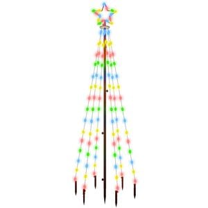 vidaXL Sapin de No&euml;l avec piquet Color&eacute; 108 LED 180 cm