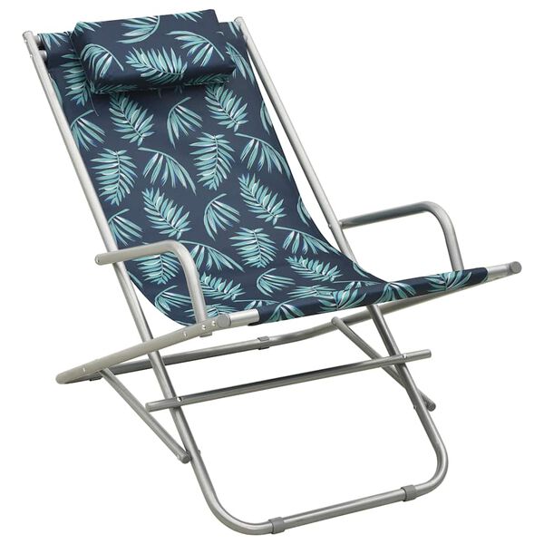 vidaXL Chaises &agrave; bascule lot de 2 Acier Motif de feuilles