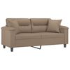vidaXL Canap&eacute; 2 places avec oreillers cappuccino 140 cm similicuir