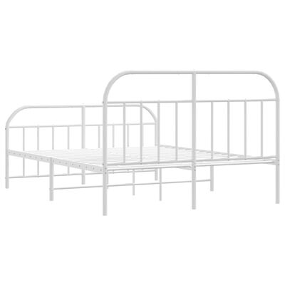 vidaXL Cadre de lit métal avec tête de lit/pied de lit blanc 150x200cm