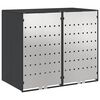 vidaXL Rangement de poubelle &agrave; roulettes pour 3 poubelles Anthracite
