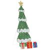 vidaXL Sapin de No&euml;l lumineux avec 3 bo&icirc;tes-cadeaux 2D blanc chaud