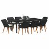 vidaXL Ensemble de salle &agrave; manger pour jardin 9 pcs Noir polyrotin