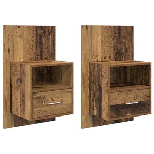 vidaXL Cabinet de chevet 2 pc Bois ancien 50 x 32.5 x 80cm