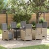 vidaXL Ensemble de salle &agrave; manger pour jardin 7 pcs Beige polyrotin