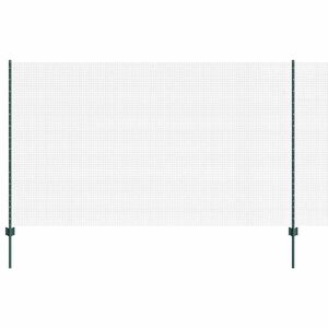 vidaXL Cl&ocirc;ture en fil soud&eacute; avec poteaux 10 x 1,4 m Vert Maille