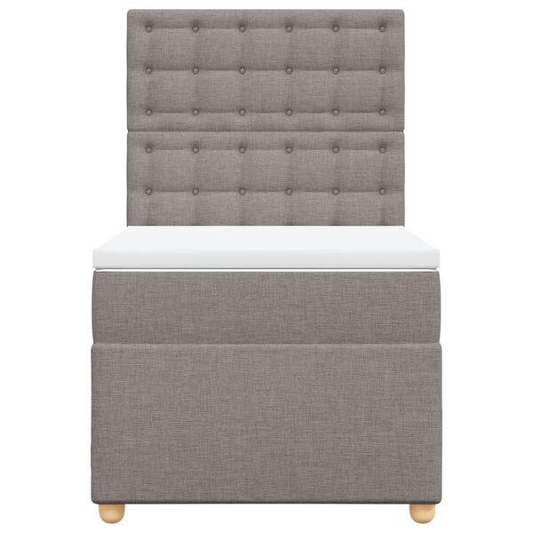 vidaXL Sommier &agrave; lattes de lit avec matelas Taupe 80x200 cm Tissu