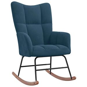 vidaXL Chaise &agrave; bascule Bleu Velours