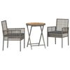 vidaXL Ensemble bistro de jardin 3 pc Gris polyrotin