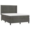 vidaXL Sommier &agrave; lattes de lit matelas et LED Gris fonc&eacute; 140x190 cm
