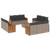 vidaXL Salon de jardin avec coussins 13 pcs gris r&eacute;sine tress&eacute;e