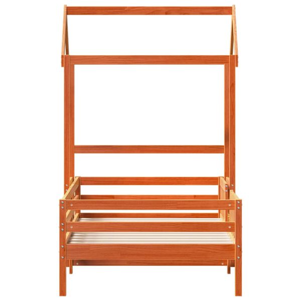 vidaXL Cadre de lit avec toit sans matelas cire marron 100x200 cm