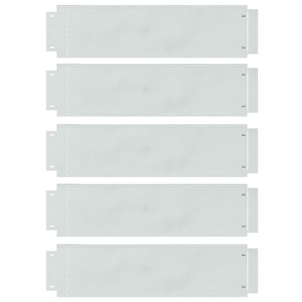 vidaXL Bordures de pelouse 5 pcs Argent&eacute; 100 x 25 x 0,07 cm
