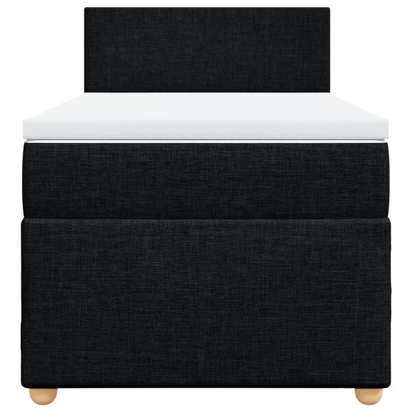 vidaXL Sommier &agrave; lattes de lit et matelas Noir 80x200 cm Tissu